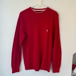 EUC Men’s Polo Ralph Lauren Red Thermal Long Sleeve Top Medium